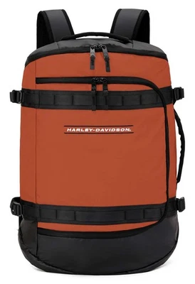 Harley-Davidson Water-Resistant Racing Travel Duffel Bag/Backpack - Rust Orange - Image 1 of 4