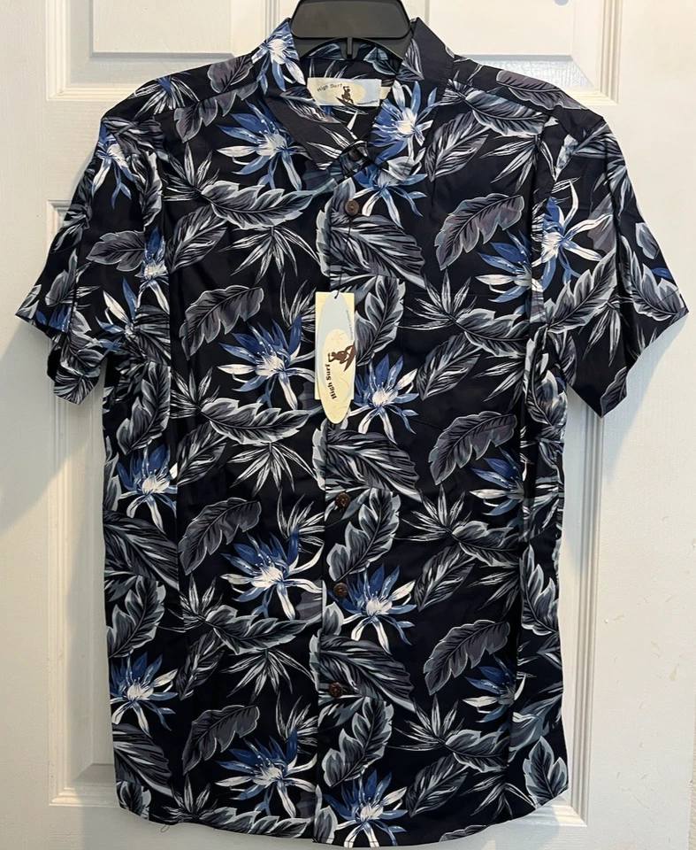 High Surf Men's Button down Hawaiian Short Sleeve Shirt Size Large