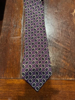 CORBATA POLO VINTAGE RALPH LAUREN PÚRPURA PAISLEY HECHA A MANO EN EE. UU. 100 % SEDA CUELLO Foto 1 de 4