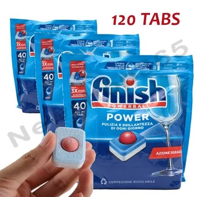 120 PASTIGLIE LAVASTOVIGLIE TABS DETERSIVO PIATTI FINISH POWERBALL ALL IN 1