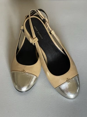 BOMBA TORY BURCH PUNTERA-TAPA HONDA EN JENGIBRE PAN CORTO/ORO CHISPA 7,5 Foto 1 de 4