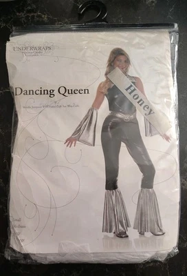 Disfraz de Reina Bailarina - Mono Metálico con Piernas Acampanadas y Puños en los Brazos - Talla XL Foto 1 de 2