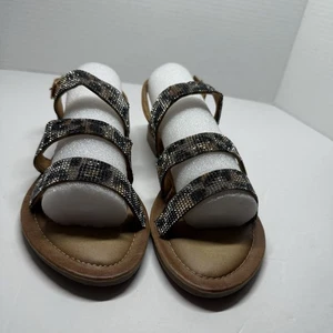 bling leopard cassandra strappy sandal size 8.5 - Picture 1 of 6
