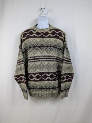 Suéter De Colección American Eagle Mezcla de Lana Para Hombres XL Fair Isle Nordic Azteca Rayas A071 Foto 1 de 4