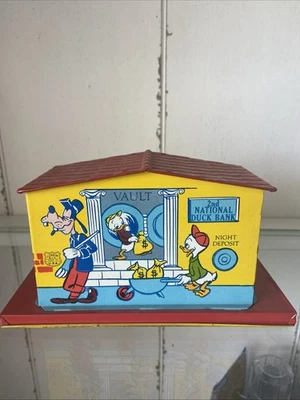 J. Chein Pato Donald 2do Banco Nacional de Patos Litografiado Estaño Mecánico Años 50 Foto 1 de 4