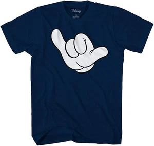 Disney Unisex Mickey Hand Hang Loose Gray Graphic T-Shirt Size 3xl Short Sleeve - Picture 1 of 2