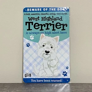 West Highland Terrier Dog Metal Plaque Sign Poster Wags & Whiskers Wall Art Deco - Picture 1 of 2
