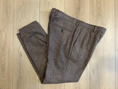 J Crew Ludlow Brown Cotton Wool Crosby Trousers 33/30 Abraham Moon England Slim - Image 1 of 4