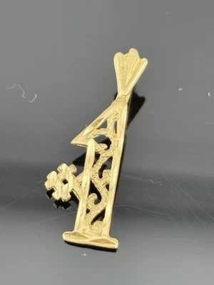 Michael Anthony Oro Amarillo 14k Filigrana #1 Colgante Número Uno Dije 13/16" Foto 1 de 4