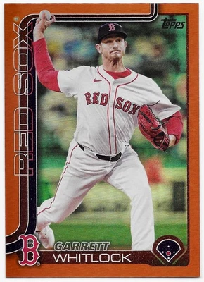 2025 Topps Series 2 - Orange Rainbow Foil /25 - Garrett Whitlock Red Sox #482 - Image 1 of 2