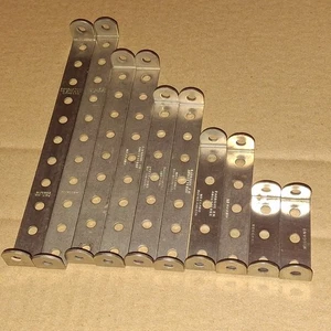*TOP QUALITÄT*10 x Stück(#48D/48C/48B/48A)NICKEL MECCANO GESTEMPELT DOPPEL WINKELSTREIFEN - Bild 1 von 1