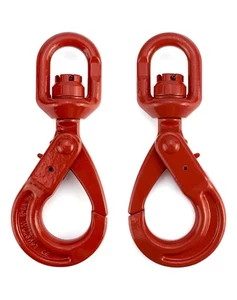 "Paquete de 2 ganchos autobloqueantes giratorios G80 de 3/8"", gancho de elevación para grúa elevadora de 7100 libras" - Imagen 1 de 7