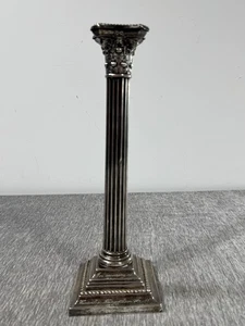 Candelabro Gorham de plata esterlina columna corintia grabado neoclásico A3208 - Imagen 1 de 15