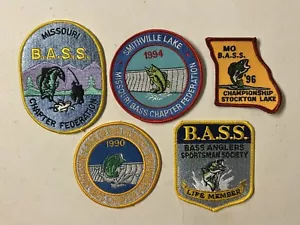 Vintage Missouri MO Bass Federation Tournament Fishing Embroidered Patches Lot - Picture 1 of 15