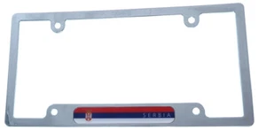 Serbia Flag car License Plate Frame chrome plated plastic tag holder cover CP08 - Imagen 1 de 4