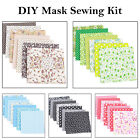 DIY Face Mask Sewing Kit Fabric Squares Patchwork + 6M Elastic, 10 Nose Strips