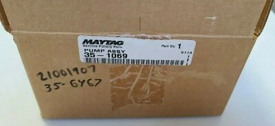 35-1069 / 35-6467 / 21001907 NEW IN BOX GENUINE OEM MAYTAG WASHER WATER PUMP - Image 1 of 3