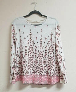 Justice Long-Sleeve Lightweight Criss-Cross Back Sweater - Girls 14 Aztec Print - Picture 1 of 10