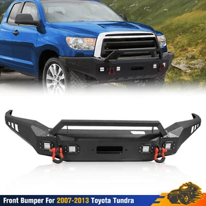 Front Bumper Fits 2007-2013 Toyota Tundra with Winch Plate and LED Lights - Picture 1 of 23