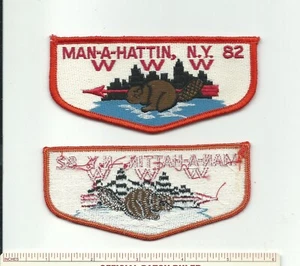 DE SCOUT BSA OA LODGE 82 MAN-A-HATTIN BEAVER FLAP NEW YORK S1 CLOTH BACK PATCH ! - Picture 1 of 1