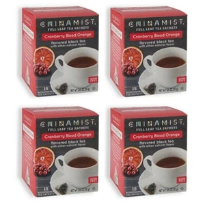 China Mist - Bolsita de té de hoja completa negra orgánica naranja sangre arándano, 4 cajas - Imagen 1 de 5