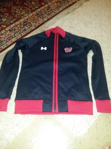 NWT $120 WOMEN'S UNDER ARMOUR  WASHINGTON NATIONALS FULL ZIP TRIAD JACKET MEDIUM Cover