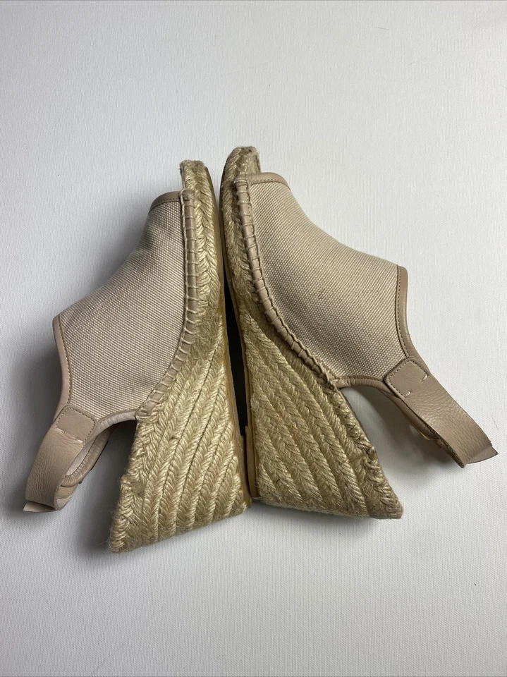 Sandalias de cuña Jean Michel Cazabat beige con tira trasera punta abierta talla 37 Foto 1 de 4