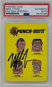 Mike Tyson signierte 1989 Topps Nintendo Punch Out streng geheime Tipps Karte #20 PSA/DNA - Bild 1 von 2