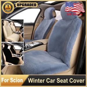 2024 Faux Sheepskin Car Automotive Seat Covers 2pcs Front Cushion Warm For Scion - Picture 1 of 24