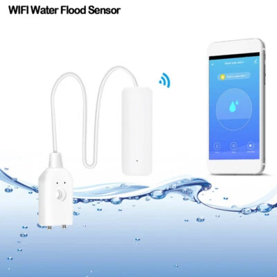 Smart Wi-Fi Water Leak Sensor Detector Alarm Flood Leakage Level Alarm White - Image 1 of 4