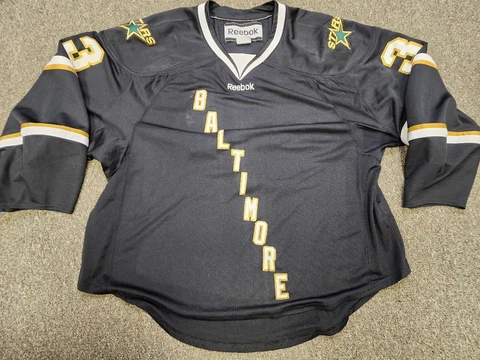 Baltimore STARS #33 Game Used REEBOK  HOCKEY JERSEY GOALIE CUT Cover