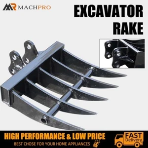 NEW MACHPRO Attachment Rake Attachments Tools for Mini Excavators Excavator - Picture 1 of 13
