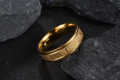 Men's Stainless Steel Ring Wedding Engagement Stack Couple Knuckle Finger Ring - Image 1 of 4