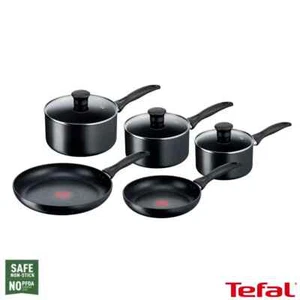 Tefal Induction Non-Stick Cookware Set, 5 Pcs - Black 5 Piece Pan Set - Picture 1 of 6