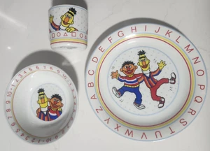 Sesame Street Bert And Ernie Dinnerware Set Plate Mug Bowl Porcelain JMP Muppets - Picture 1 of 6
