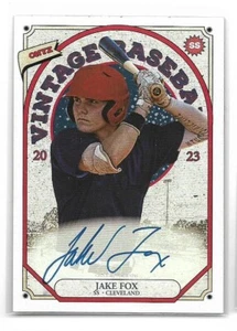 Jake Fox 2023 Vintage Onyx ON CARD auto CLEVELAND GUARDIANS - Picture 1 of 1