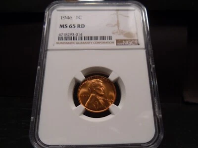 1946 MS65RD (Red) Lincoln Wheat Cent NGC Certified Gem - Image 1 of 4