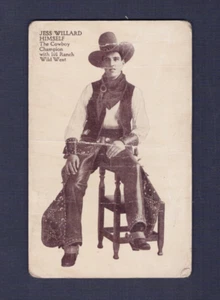 SEHR SELTENE 1915 CHAMPION JESS WILLARD 101 RANCH WILD WEST COWBOY Postkarte Boxen - Bild 1 von 2