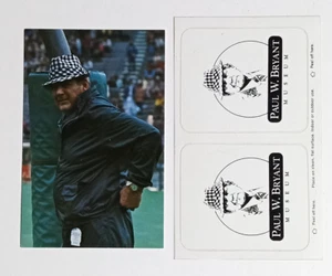 Lote de postales de fútbol americano Bear Bryant Alabama (cantidad 2) pegatinas de museo - Imagen 1 de 4