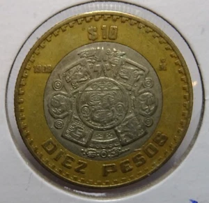 1998 Mexico 10 pesos coin, peso, Mexican - Picture 1 of 4