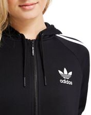SMALL  adidas Women's Relaxed Fit  3STRIPES  TRACK  HOODIE UK8 - US4 BLACK LAST1