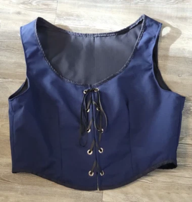 Corpiño corsé azul oscuro cosplay pirata mujer renacentista medieval Foto 1 de 2