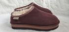 Bearpaw Lucille Women's Suede Mule Shoes Size 9 Wide Fig Brown Slip On