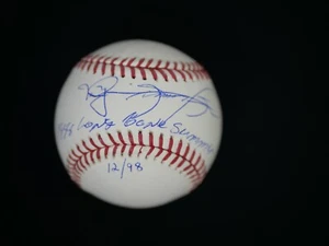MARK MCGWIRE SAMMY SOSA 1998 LONG GONE SUMMER SIGNED BASEBALL LIMITED TO 98 JSA - Picture 1 of 4