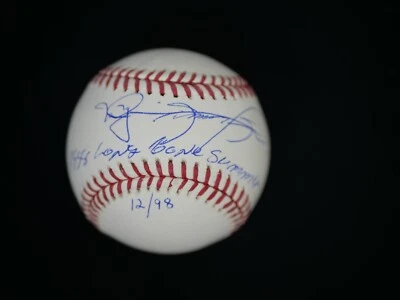 MARK MCGWIRE SAMMY SOSA 1998 LONG GONE SUMMER SIGNED BASEBALL LIMITED TO 98 JSA - Image 1 of 4