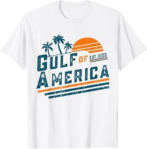 Retro Vintage Gulf Of US America 2025 American Flag Mexico T-Shirt - Picture 1 of 5