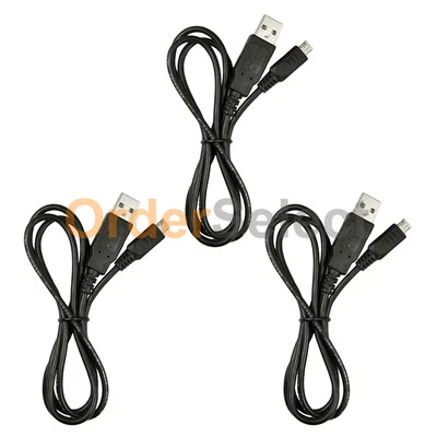 3 Micro USB Charger Cable for Android Phone LG Optimus Zone 3 Stylo 2 Tribute 5 - Image 1 of 4