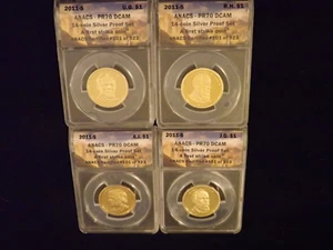 2011 -S Presidents 4 Coin Set Flag Label ANACS PR 70 DCAM - Picture 1 of 2