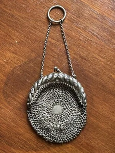 Vintage German Silver Mesh Chain Mail Purse Small - Picture 1 of 6
