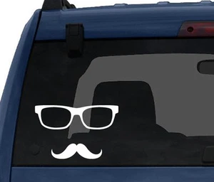 Gafas con Bigote #1 - Estilo Hipster Elegante Goofy - Calcomanía Vinilo Tableta Coche - Imagen 1 de 1